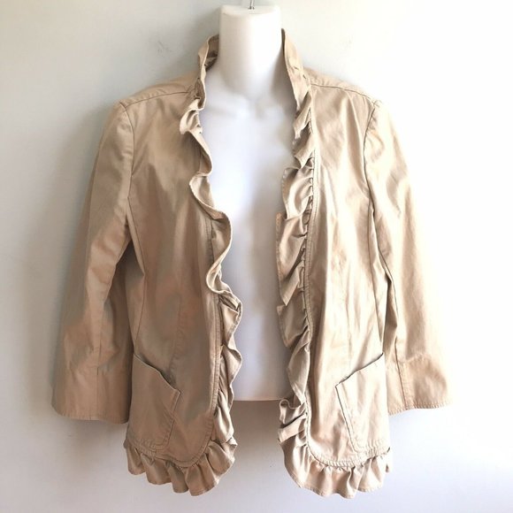 Talbots Beige Ruffle Edge Blazer - Picture 1 of 7